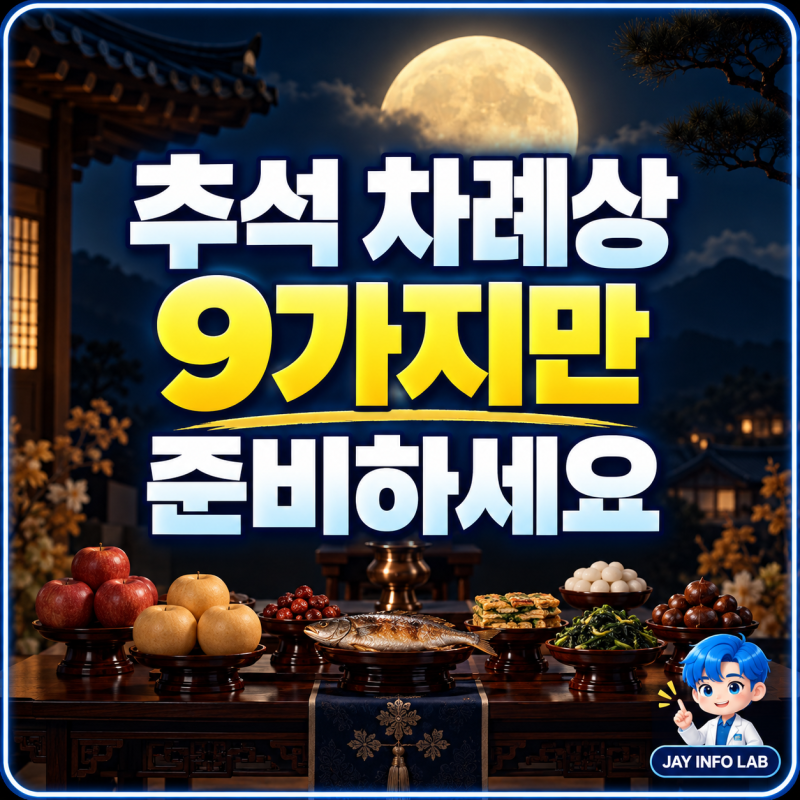 2026 추석 차례상 차리는 법｜음식 9가지·차례 지내는 순서 총정리