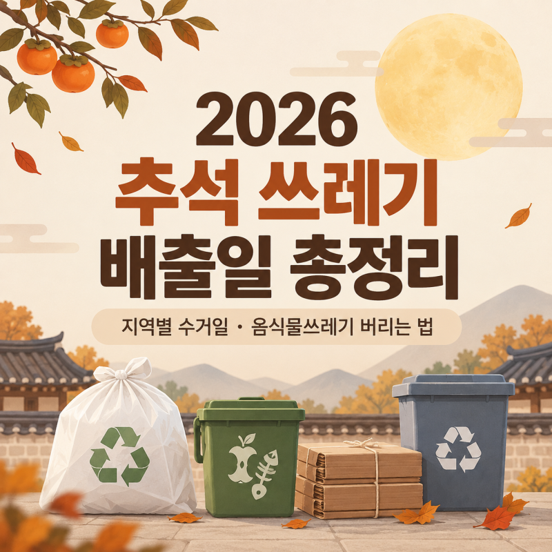2026 추석 쓰레기 배출일 총정리｜서울·부산·대구·인천 지역별 수거일 + 음식물쓰레기 버리....