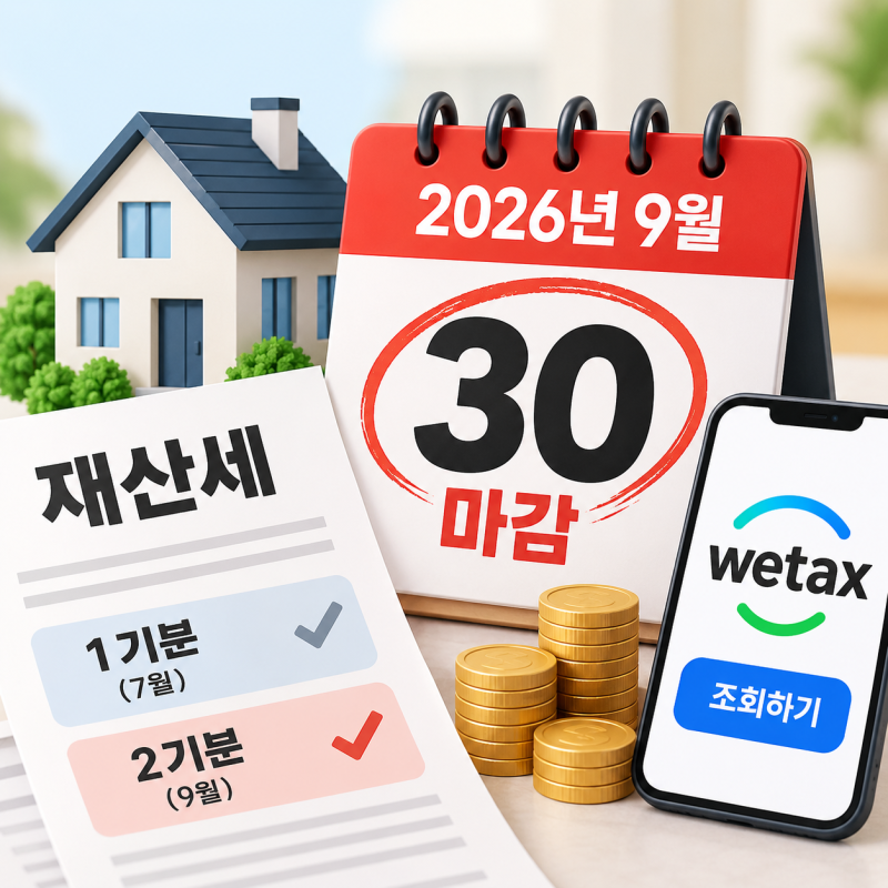 2026년 9월 재산세 30일 놓치면 가산금? 7월에 냈어도 또 내는 이유와 주택 2기분 위택스 조회