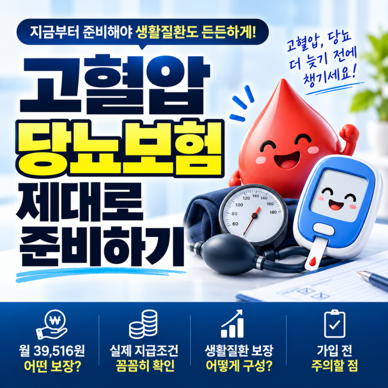 고혈압보험 당뇨보험 월 3만원대 어떤 보장을 받을까?