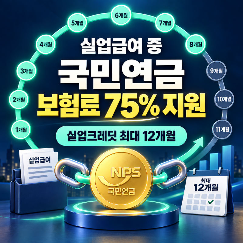 실업급여 받는 동안 국민연금 보험료 75%를 지원해준다고?｜최대 12개월 실업크레딧