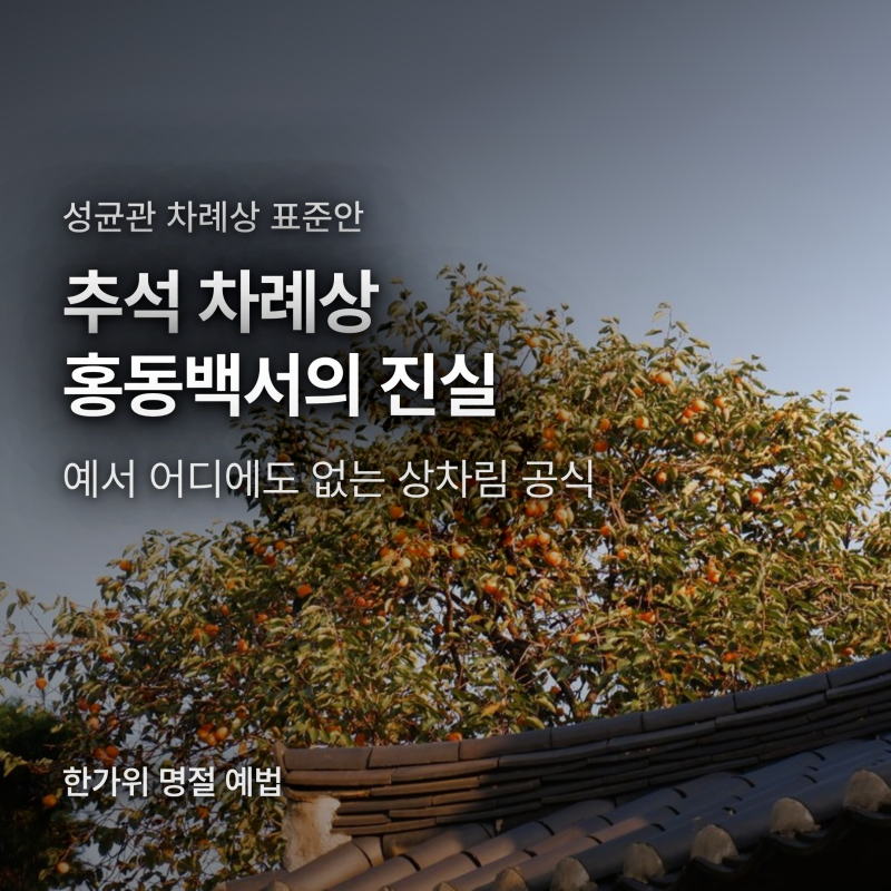 추석 차례상 홍동백서의 진실, 성균관도 없애라 권고한 결정적 이유