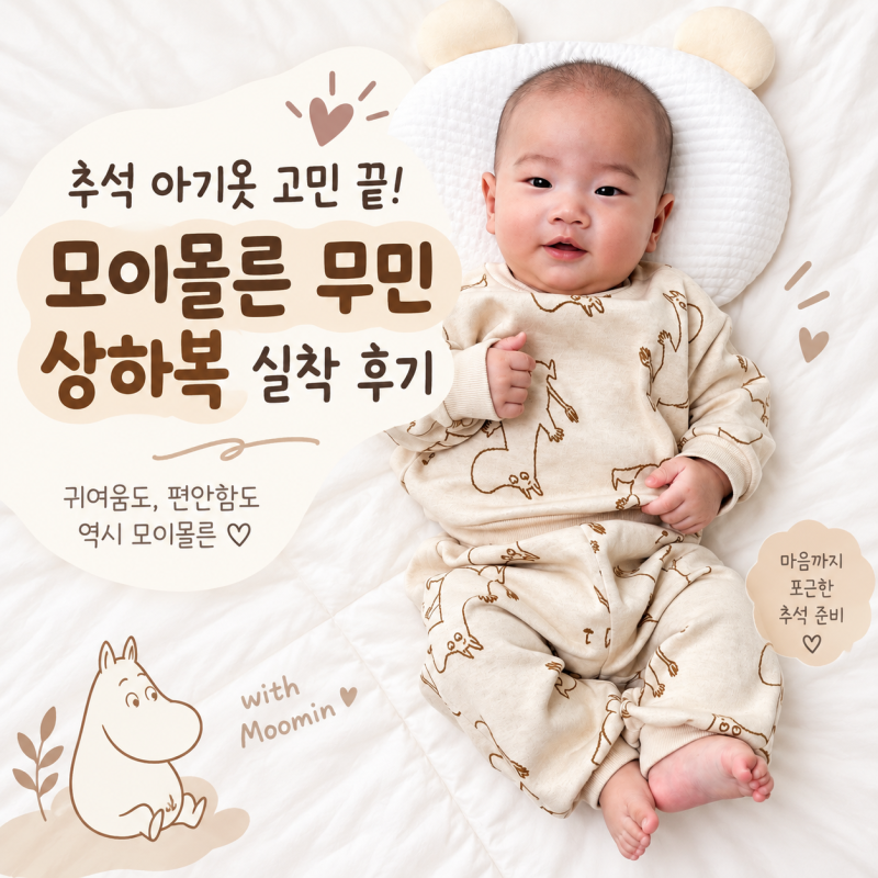 모이몰른 무민상하복, 4개월 아기 가을옷으로 준비한 추석코디