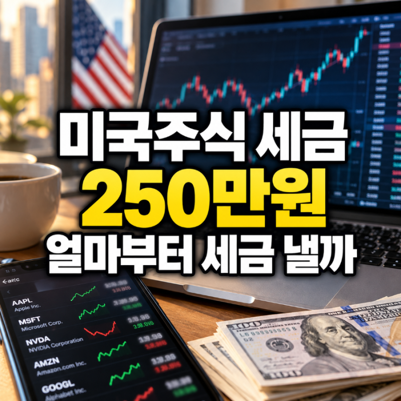 미국주식 세금 250만원 기준｜양도소득세 계산하는 방법과 신고기간