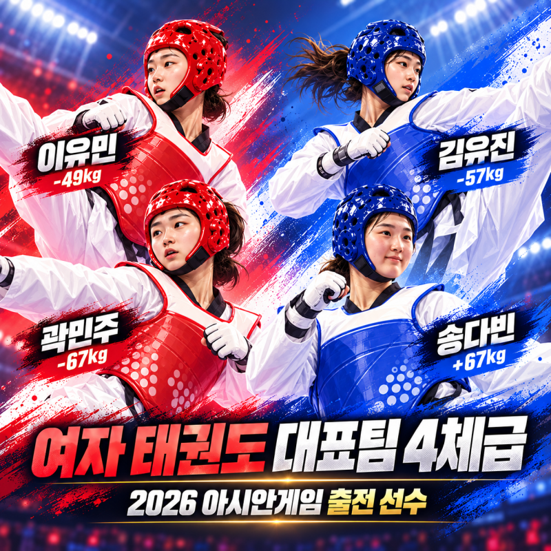 2026 아시안게임 여자 태권도 일정 김유진·송다빈 금메달 전망