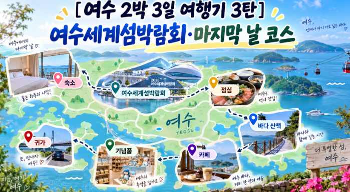 [여수 2박 3일 여행기 3탄] 2026 여수세계섬박람회·바다 산책, 마지막 날까지 여수 제대로 즐기....