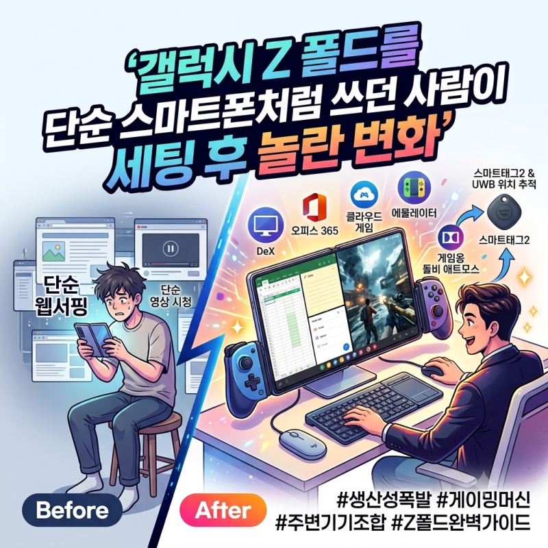 갤럭시 Z 폴드 블루투스 주변기기 조합 완벽 가이드, 생산성과 엔터테인먼트 종결 세팅