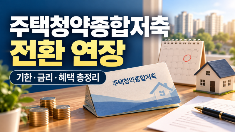 주택청약종합저축 전환 1년 연장, 2027년 9월 30일까지 금리·혜택 총정리