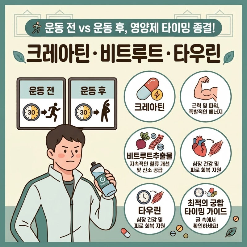 운동 전 30분 vs 운동 후 30분, 이렇게 다른 영양제 타이밍 조합