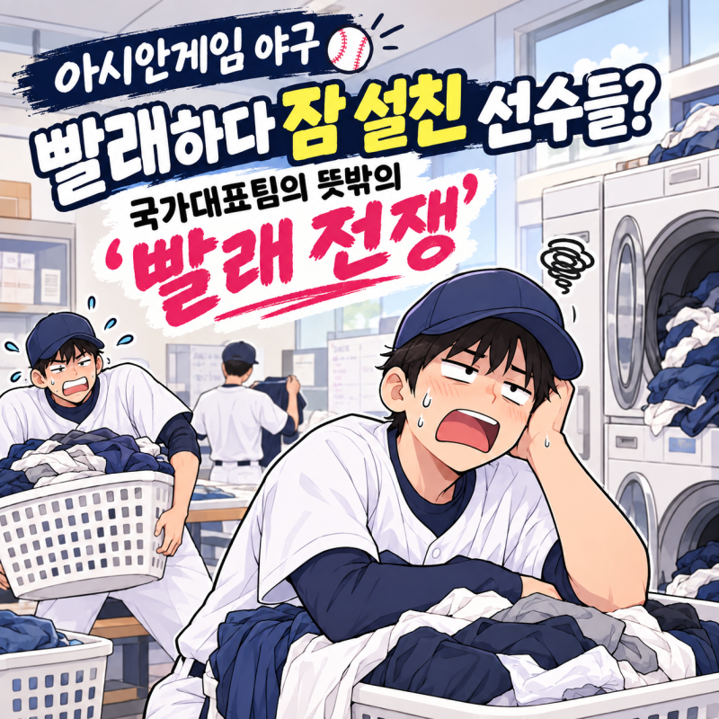 아시안게임 야구｜빨래하다 잠 설친 선수들? 국가대표팀의 뜻밖의 ‘빨래 전쟁’