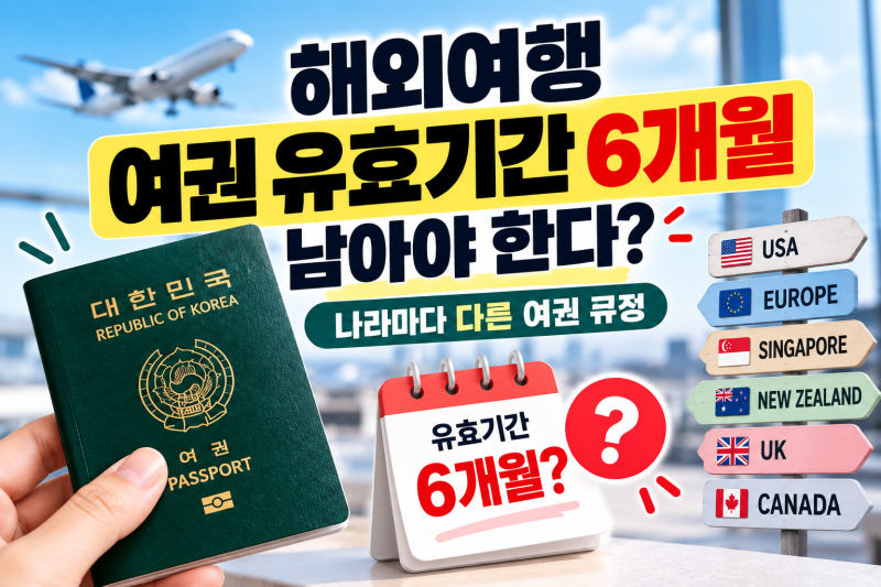 해외여행 여권 유효기간 6개월 남아야 한다?｜나라마다 다른 여권 규정