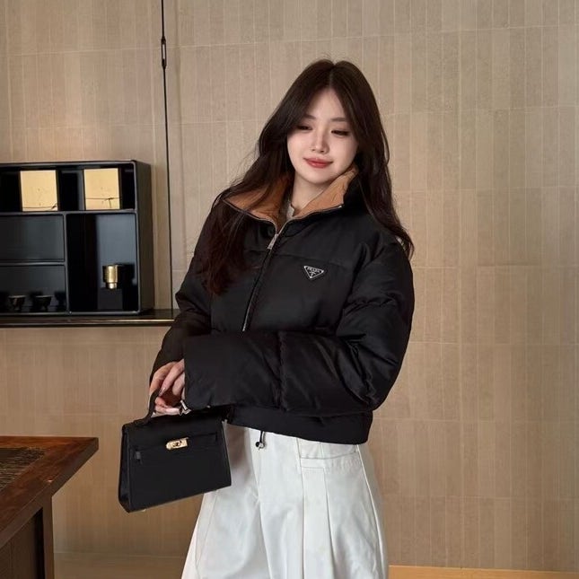 프라다 리나일론 패딩 여자 숏패딩 현실 핏