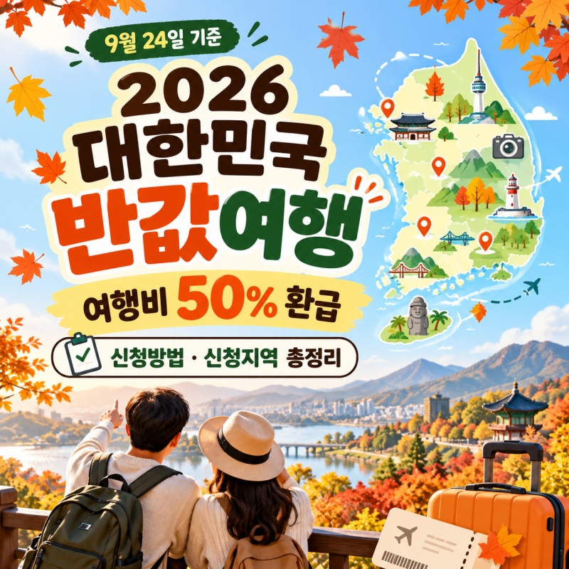 2026 대한민국 반값여행ㅣ가을 국내여행 50% 환급 신청지역·방법