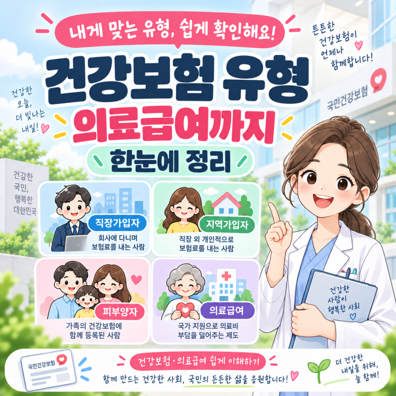 건강보험 유형, 뭐가 다를까요? 직장·지역·의료급여 쉽게 알아보기 :)