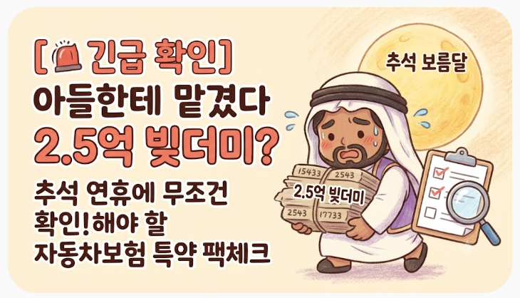 [긴급 확인] 아들한테 운전대 맡겼다 2.5억 빚더미? 추석 연휴에 무조건 확인해야 할 자동차보....