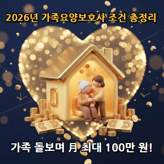 "아픈 부모님·배우자 돌보며 월 100만 원?" 2026년 가족요양보호사 지원금 조건 및 신청 방법 ....
