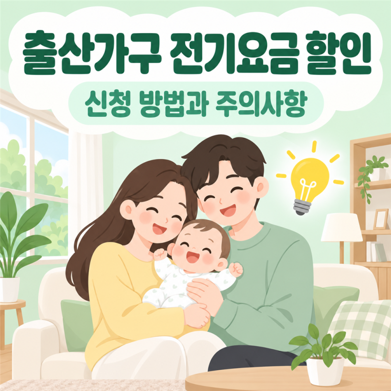 2026 출산가구 한전 전기요금 할인 신청 방법 및 아파트 거주자 주의사항