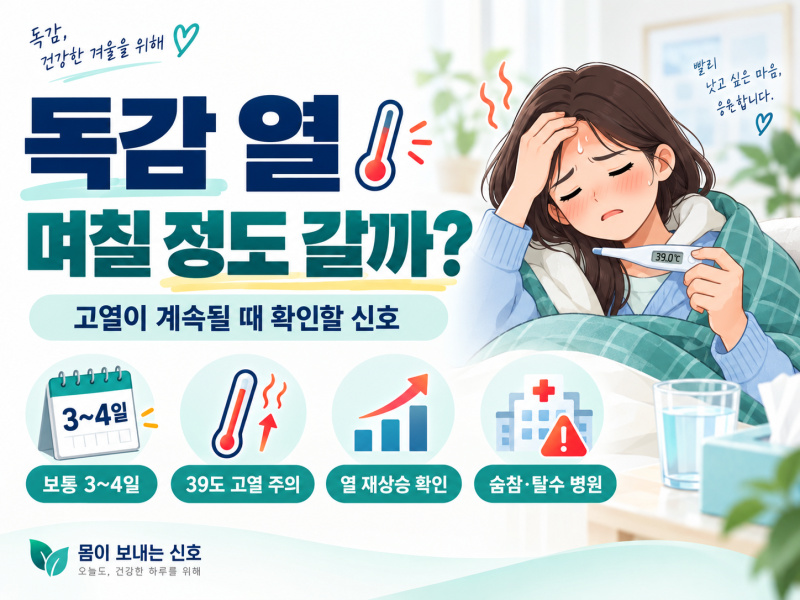 독감 열은 며칠 정도 갈 수 있을까? 고열이 계속될 때 확인할 신호 7가지
