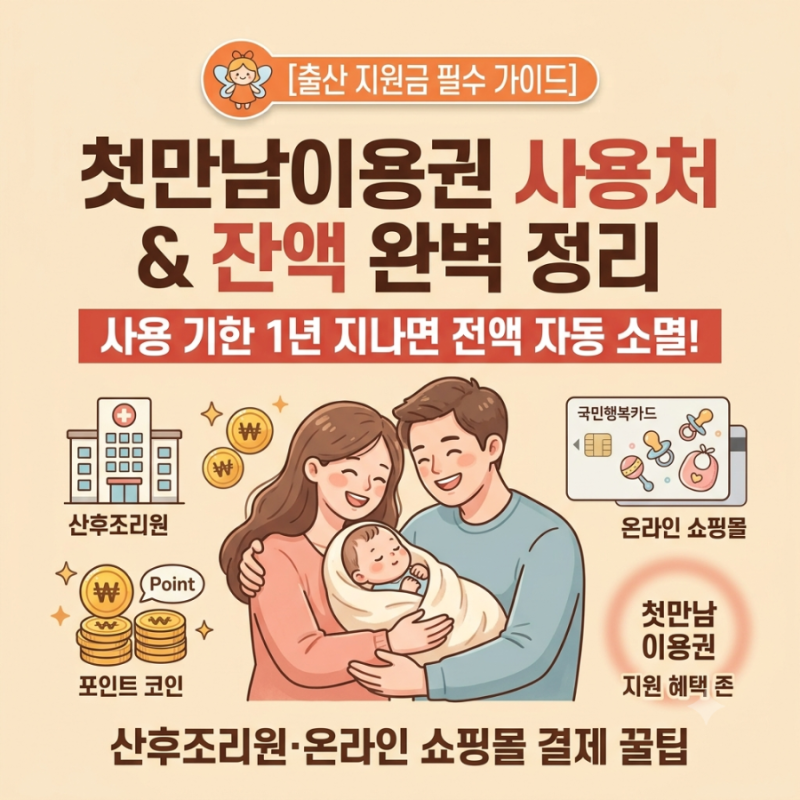 [2026 첫만남이용권] 둘째 300만 원 사용처 & 산후조리원·기저귀 결제 시 바우처 차감 안 될 때 ....