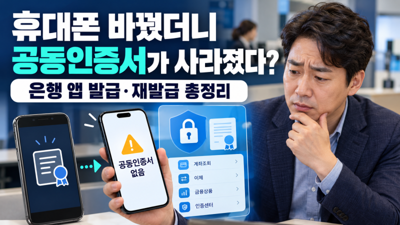 휴대폰 바꿨더니 공동인증서가 사라졌다? 은행 앱 발급·재발급 방법 총정리