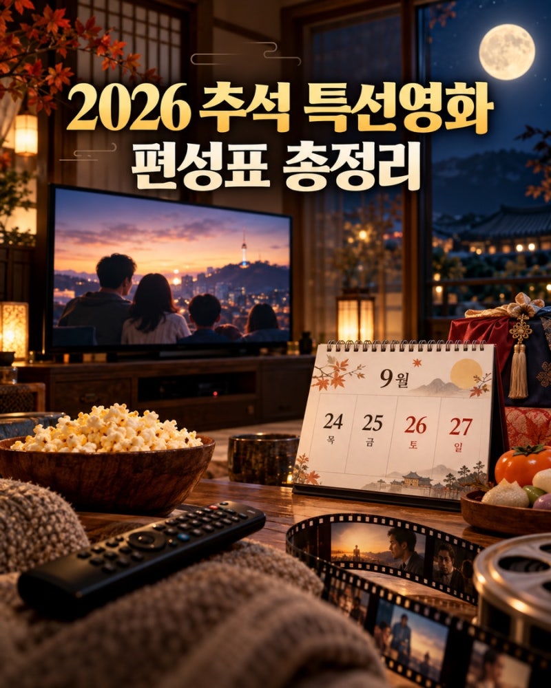 2026 추석 특선영화 편성표 총정리 《왕과 사는 남자》 TV 최초! 《어쩔수가없다》 확장판부터....