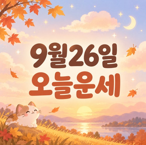 26년 9월 26일 오늘띠별운세｜오늘 막혔던 운이 풀리는 띠는?
