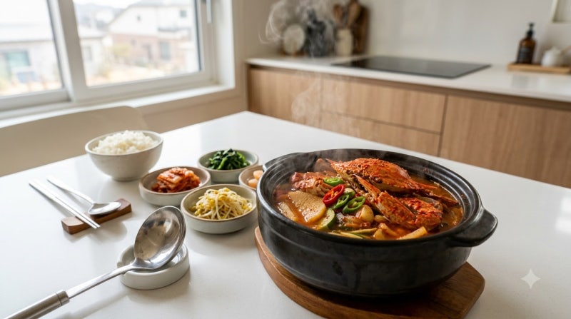 무와 대파 넣었더니 달라진 얼큰한 꽃게탕 국물