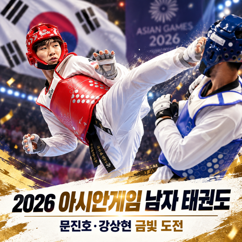 2026 아시안게임 남자 태권도 일정 한국 대표팀 금메달 전망, 문진호·강상현 주목