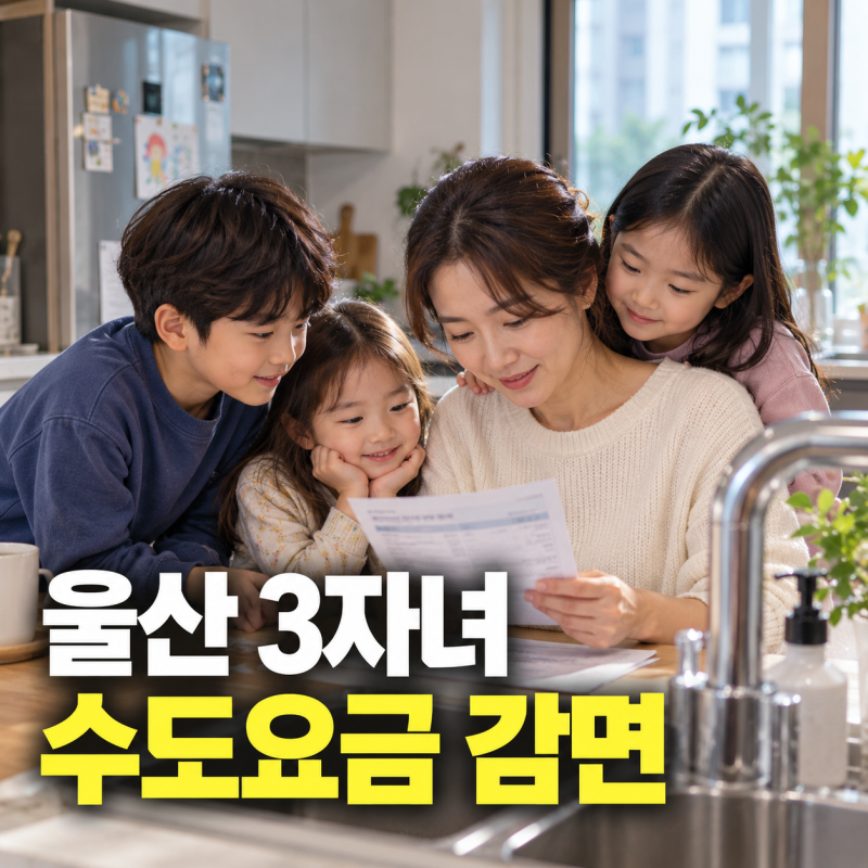 울산 다자녀 수도요금 감면, 3자녀 가정이라면 확인하세요