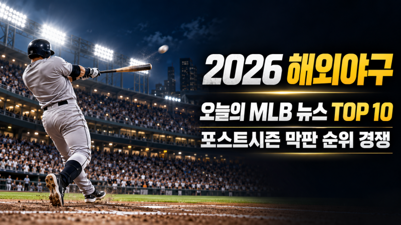 미국 현지 9월 23일 경기 종료 후 기준해외야구 뉴스 TOP 10포스트시즌 막판 순위 경쟁 총정리