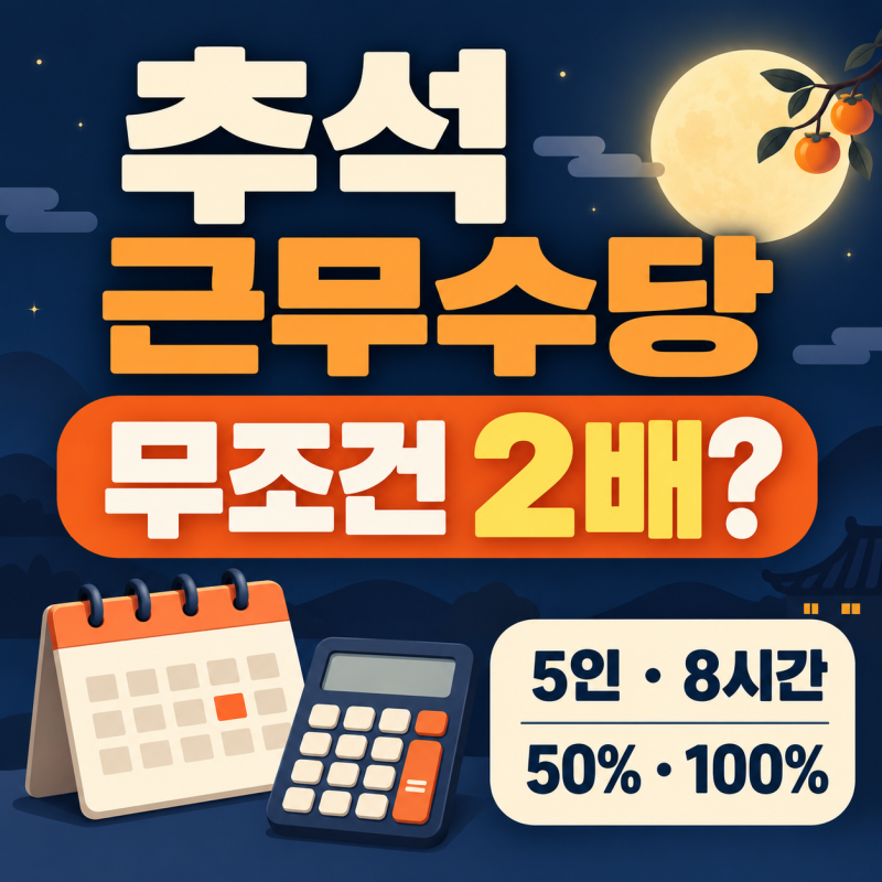 추석 휴일수당 5인 미만 시급제 월급제 차이 총정리
