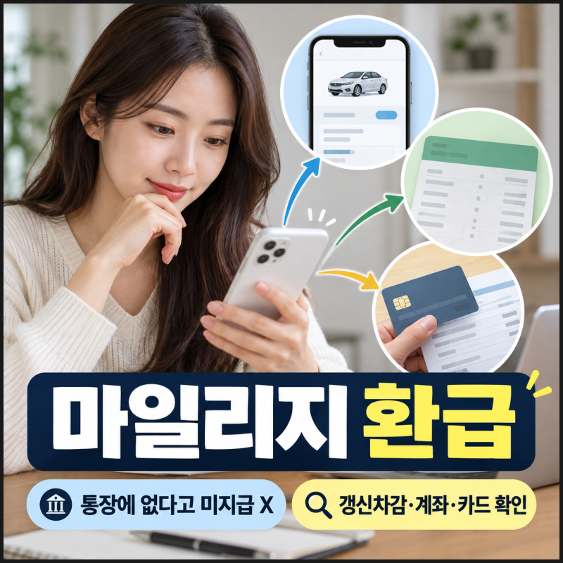 자동차보험 마일리지 환급, 통장에 안 들어왔다면? 카드명세, 갱신보험료, 사진정산부터 확....