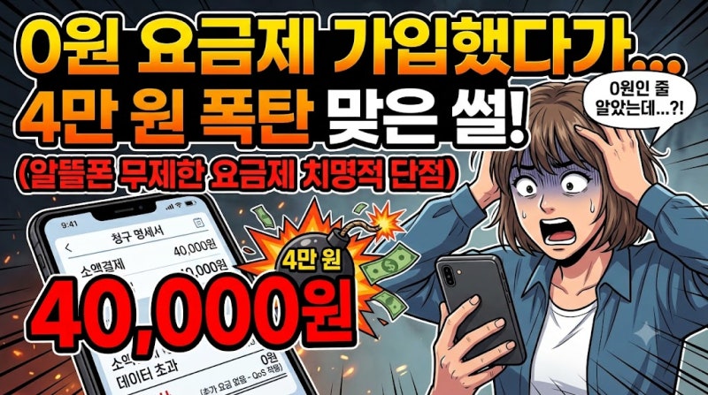0원 요금제 탔다가 4만 원 폭탄 맞은 썰 (알뜰폰 무제한 요금제 치명적 단점)