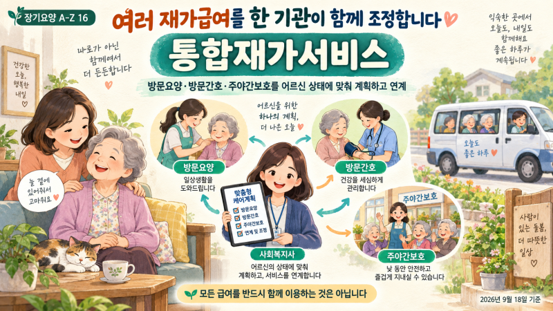 통합재가서비스란? 여러 재가급여를 한 기관이 조정하는 제도