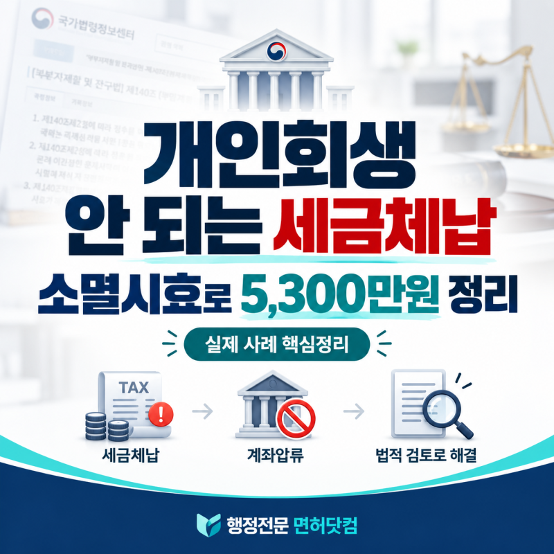 사업이 무너지며 세금 5,300만 원까지 남았다면? 개인회생 전 국세체납 소멸시효부터 확인해....