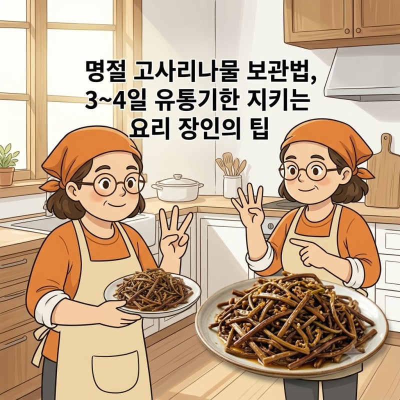 명절 고사리나물 보관법, 3~4일 유통기한 지키는 요리 장인의 팁
