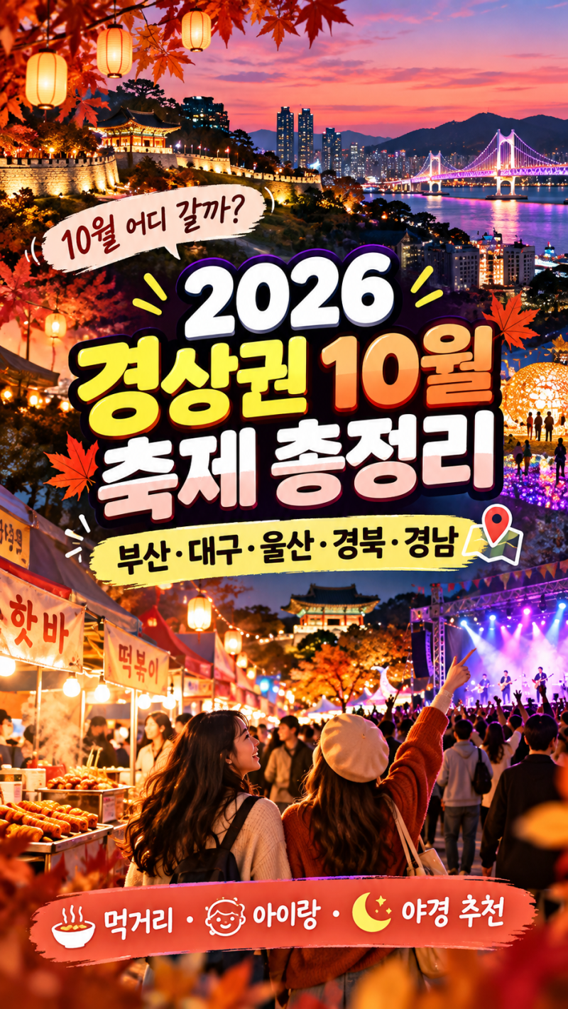 2026 경상권 10월 축제 일정 완벽가이드｜부산·대구·울산·경북·경남 가볼만한곳