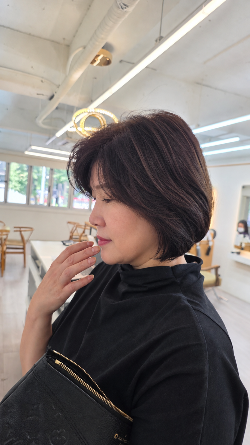 부산 서면 미용실 50대 중년 여성 단발 보브컷 추천 (어썸헤어 서면점)
