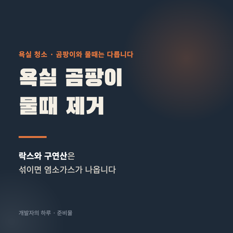 욕실 곰팡이 제거와 물때 제거 (락스와 구연산은 섞이면 염소가스가 나옵니다)