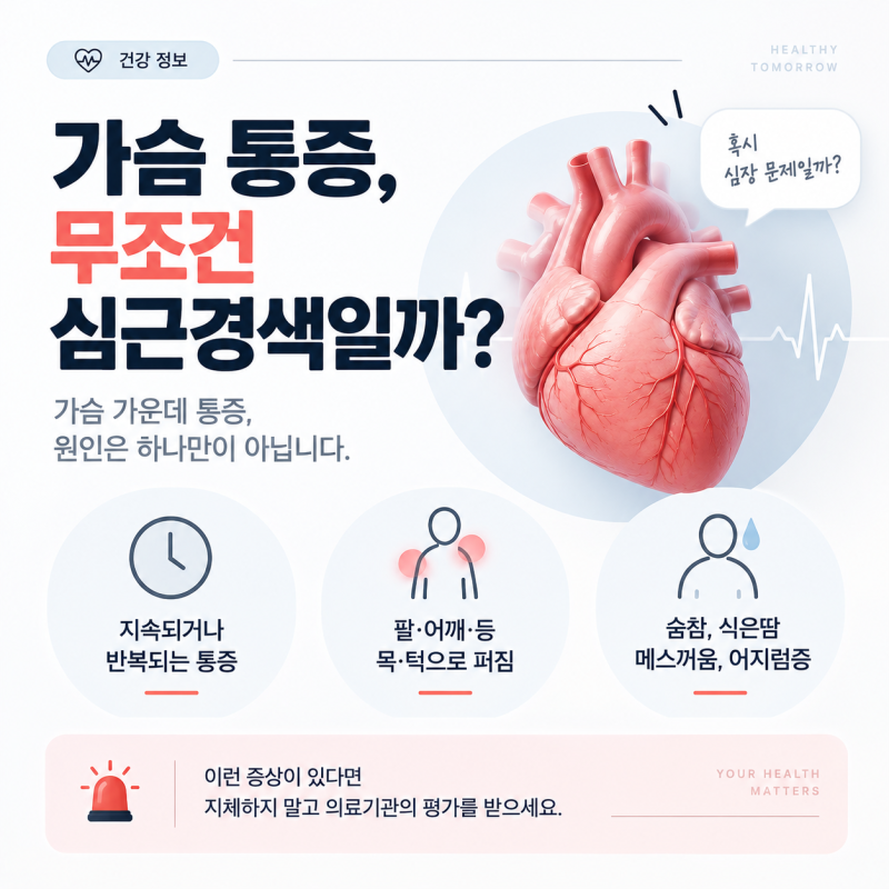 "가슴 가운데 통증" 이것부터 확인하세요.