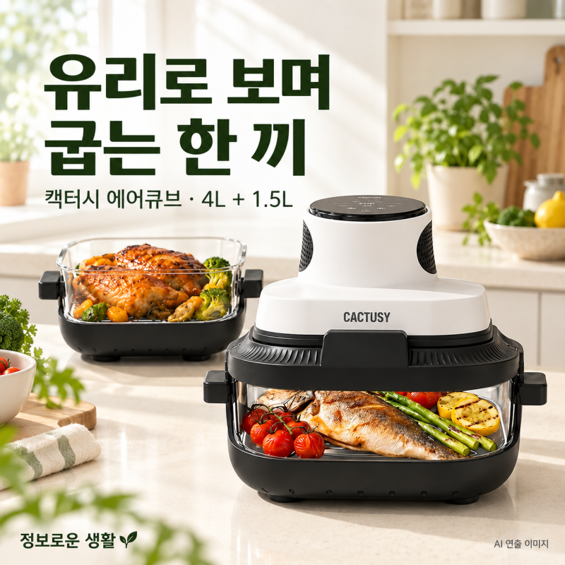 글라스 에어프라이어 추천, 캑터시 에어큐브 4L·1.5L 용기와 특징