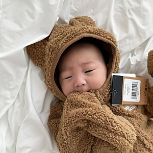 5개월 아기 겨울옷 실착 후기❄️ㅣ베네베네 플리스 우주복+노스페이스 캠프샤이어 원피스 1....