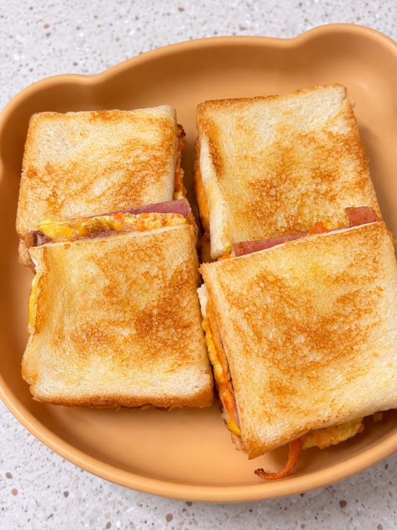 간단한 아침메뉴 계란 햄 토스트 만들기 식빵요리