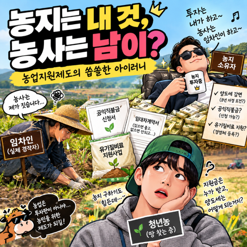 농지는 내 것, 농사는 남이? 양도세 감면부터 직불금·비료지원까지…