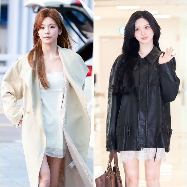 요즘 날씨 슬립원피스 어떻게 입냐고? 아이브 리즈·가을·있지 예지의 미니 원피스 레이어드....