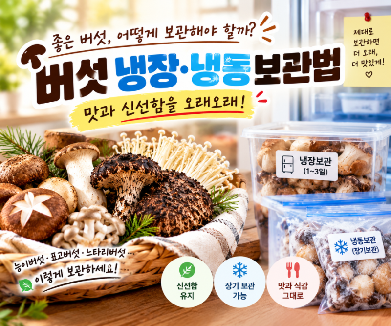 버섯 사오자마자 이렇게 보관하세요! 냉장·냉동 보관법 총정리