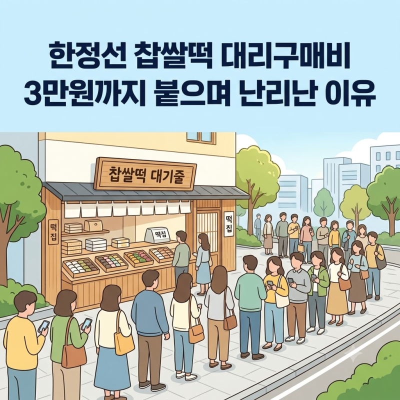 한정선 찹쌀떡 대리구매비 3만원까지 붙으며 난리난 이유