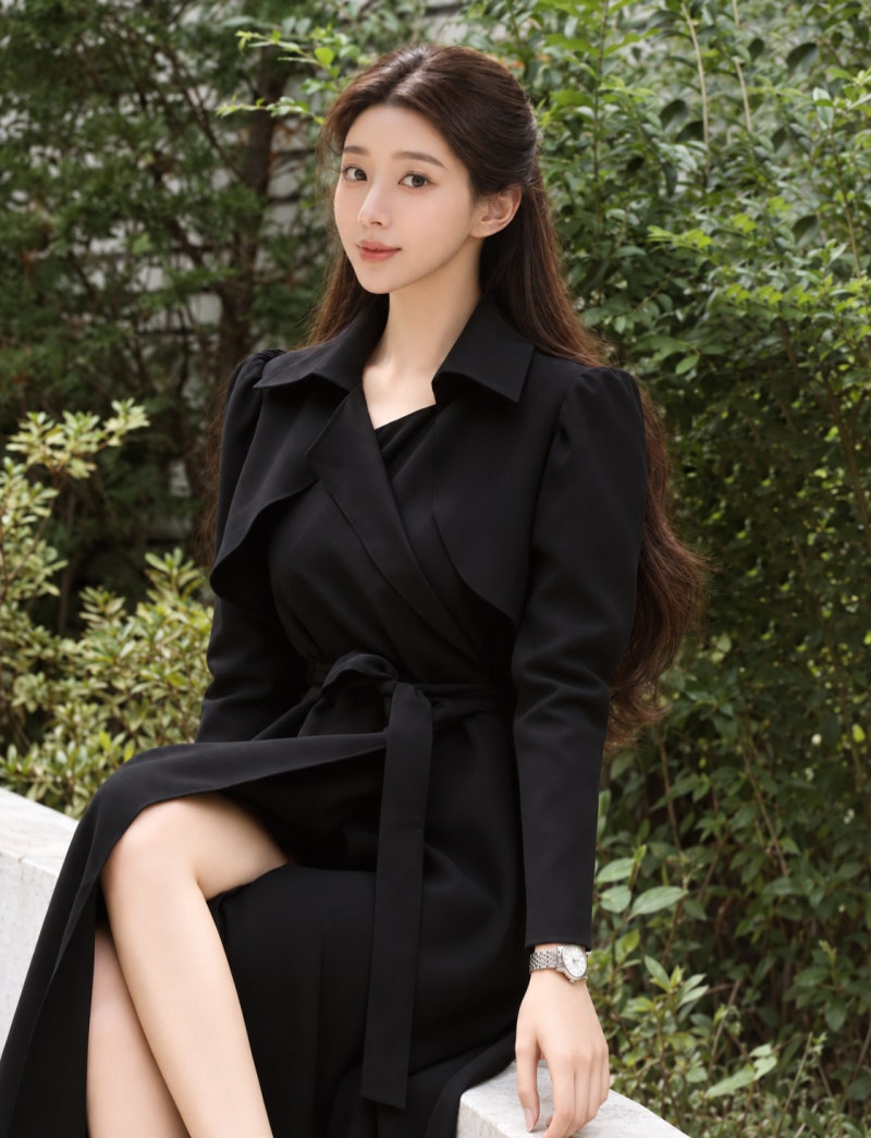 블랙 트렌치 원피스, 가을 하객룩부터 모임룩까지 단정하게 입는 우아함