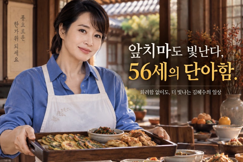 앞치마 두른 김혜수, 56세에도 단아한 이유…일상 속 우아함이 더 빛난 순간