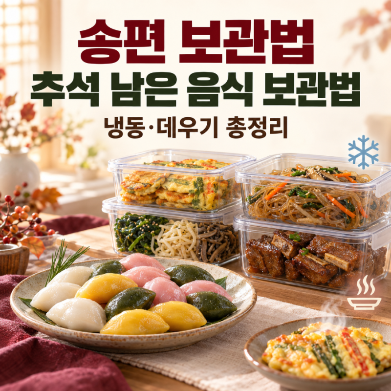 송편 보관법과 추석 남은 음식 보관법, 냉동·데우기 총정리